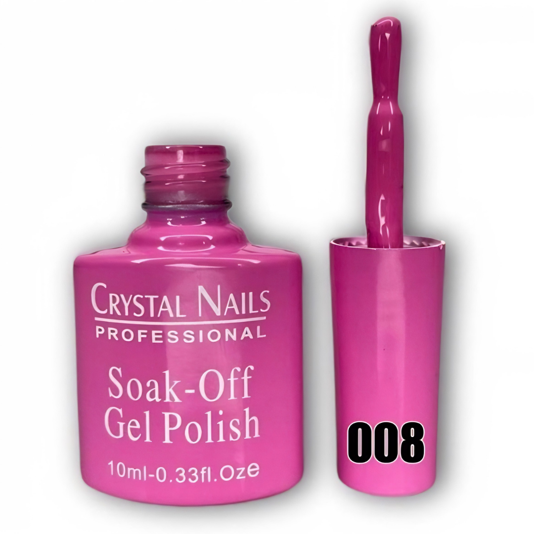TONO 008. ESMALTE SEMIPERMANENTE CRYSTAL NAILS PROFESSIONAL (10 ML) – SOAK-OFF GEL POLISH 🎨