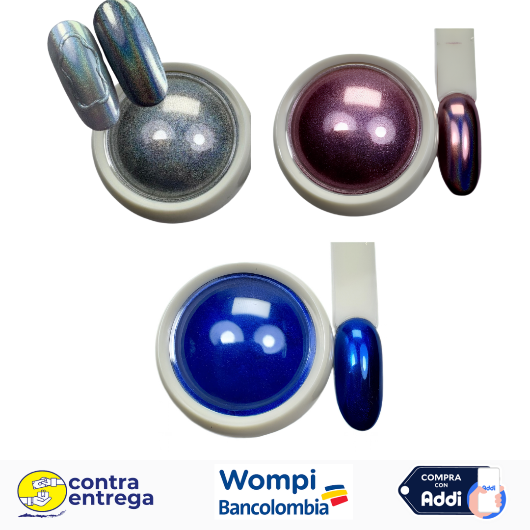 POLVO EFECTO ESPEJO CHROME INDIVIDUAL 💖🪞✨