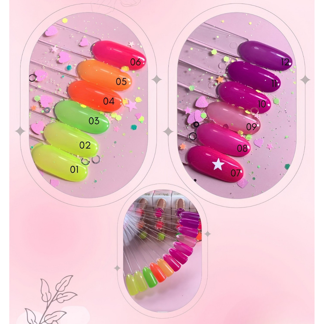 ESMALTE SEMIPERMANENTE NEÓN MAJKA 15ML 💚🍊💖⚡