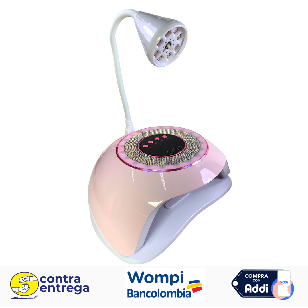LÁMPARA LED UV 2 EN 1 + BRAZO FLEXIBLE PRESS ON SUN YC-57F 💖💅
