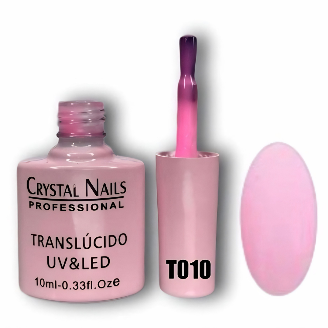 TONO T010. ESMALTE SEMIPERMANENTE TRANSLÚCIDO CRYSTAL NAILS PROFESSIONAL (10 ML) – EFECTO JELLY / VELO 🎨