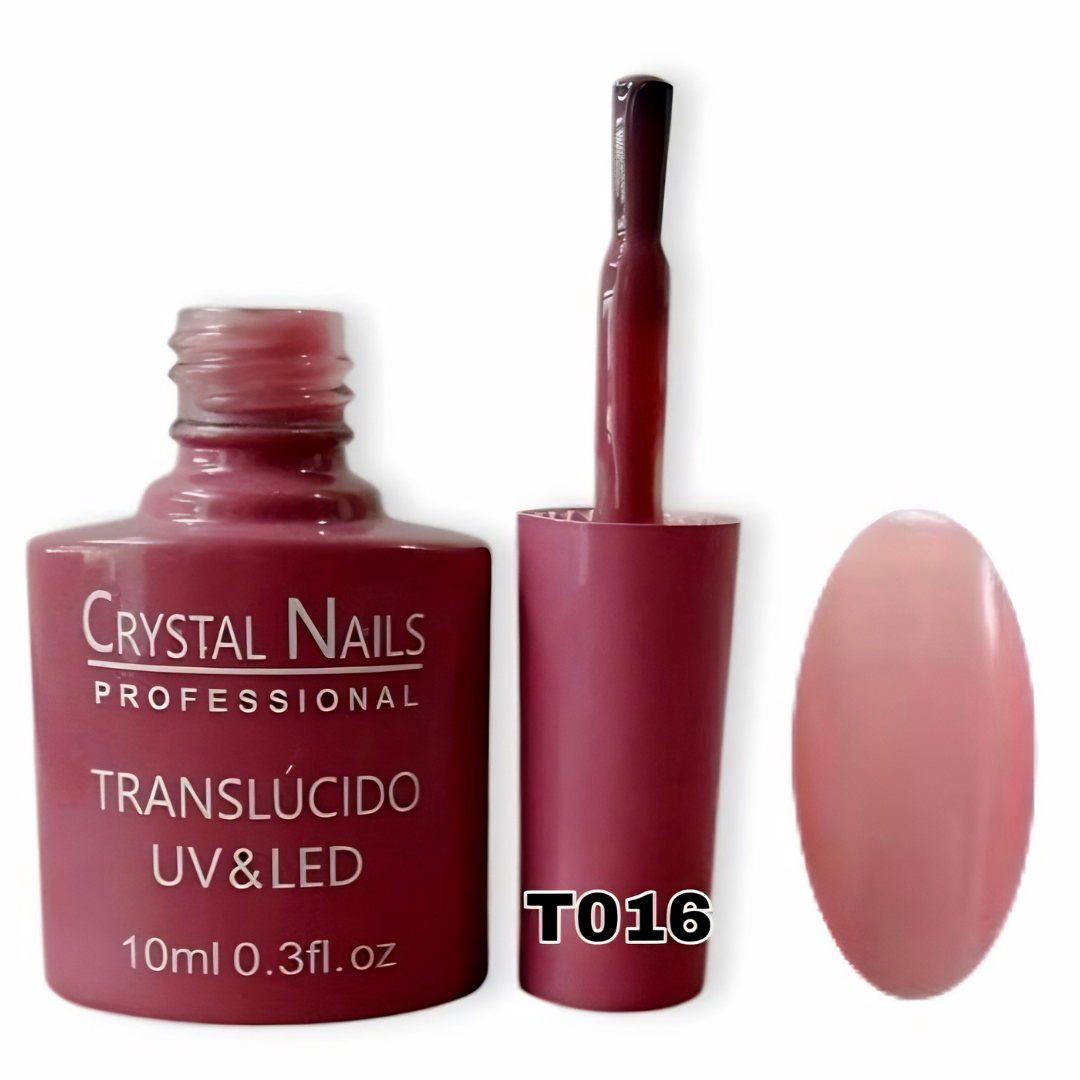 TONO T016. ESMALTE SEMIPERMANENTE TRANSLÚCIDO CRYSTAL NAILS PROFESSIONAL (10 ML) – EFECTO JELLY / VELO 🎨