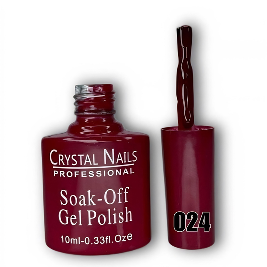 TONO 024. ESMALTE SEMIPERMANENTE CRYSTAL NAILS PROFESSIONAL (10 ML) – SOAK-OFF GEL POLISH 🎨