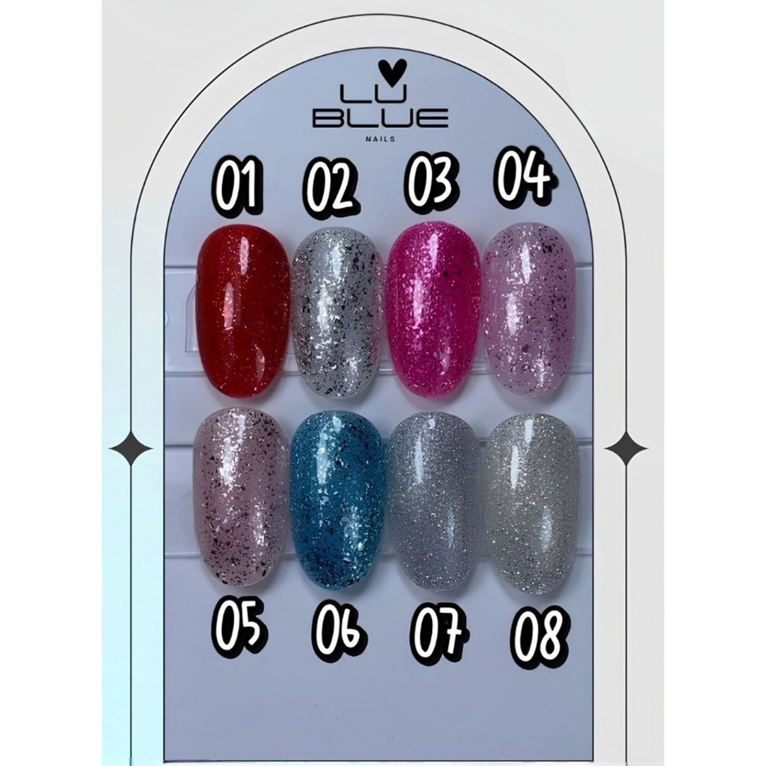 ESMALTES SEMIPERMANENTES GLEAMING / GLEAMING (CON GLITTERS) LU BLUE 7ML 💖✨