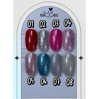 ESMALTES SEMIPERMANENTES GLEAMING / GLEAMING (CON GLITTERS) LU BLUE 7ML 💖✨