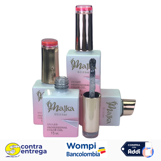 ESMALTE SEMIPERMANENTE CON GLITTERS MAJKA 15ML ✨💎💅