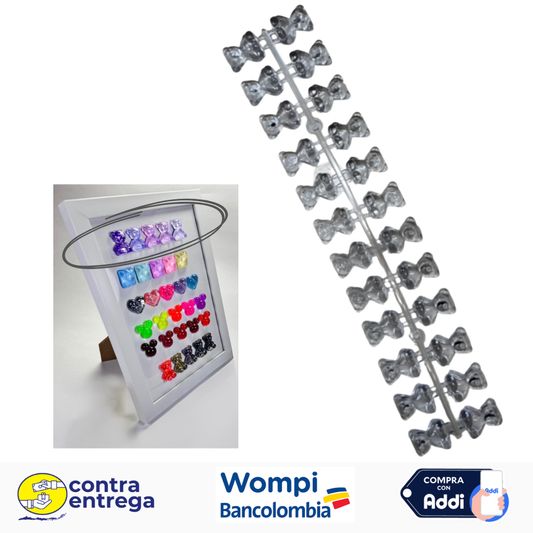 MOSTRARIO DE UÑAS Y COLOR TIPO OSO EXUÑ-23 X120 PIEZAS  💖🧸