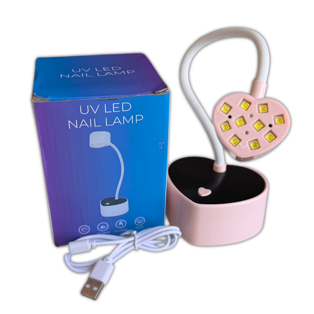 LÁMPARA LED/UV INALÁMBRICA RECARGABLE 30W EN FORMA DE CORAZÓN PARA SOFT GEL / PRESS ON ✨
