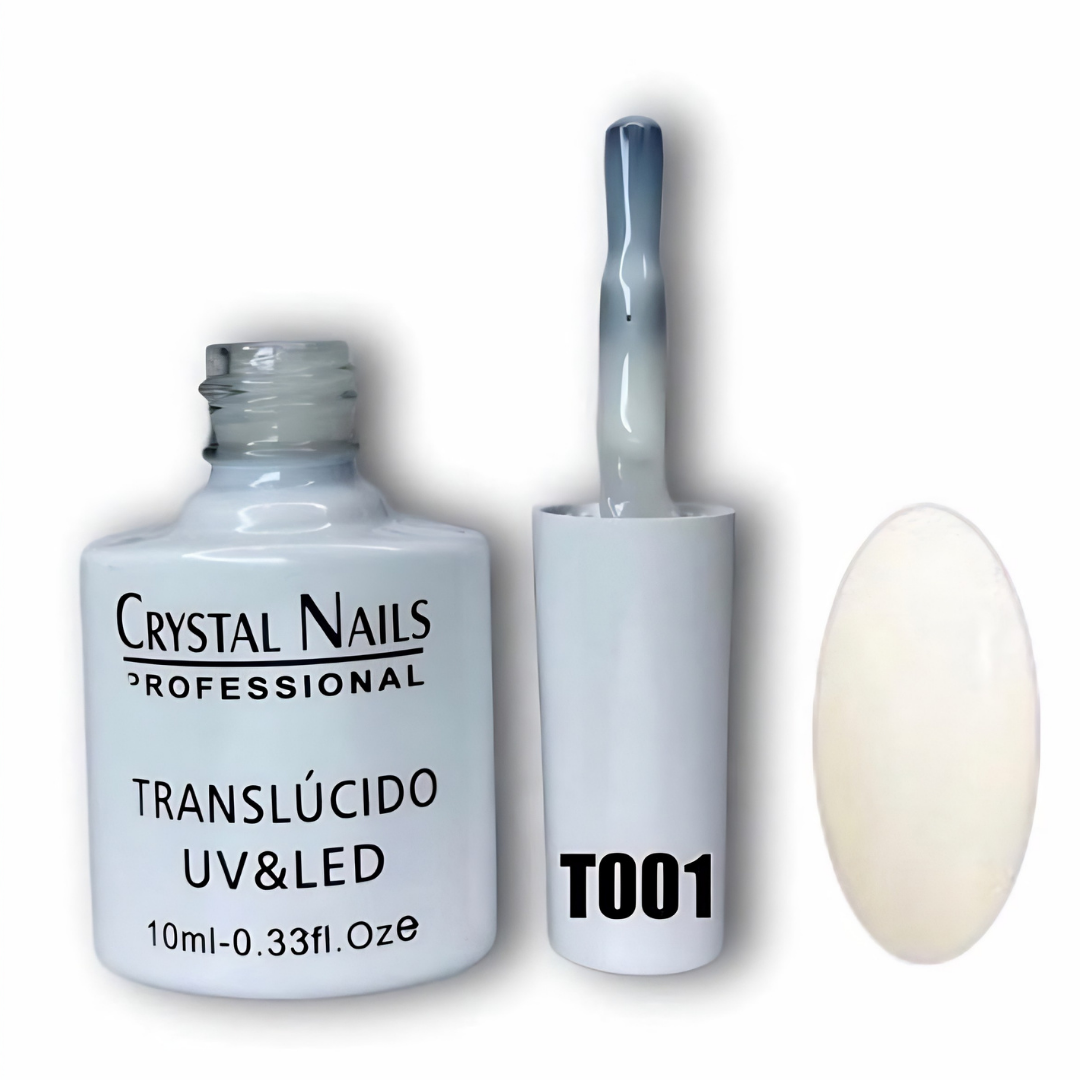 TONO T001. ESMALTE SEMIPERMANENTE TRANSLÚCIDO CRYSTAL NAILS PROFESSIONAL (10 ML) – EFECTO JELLY / VELO 🎨