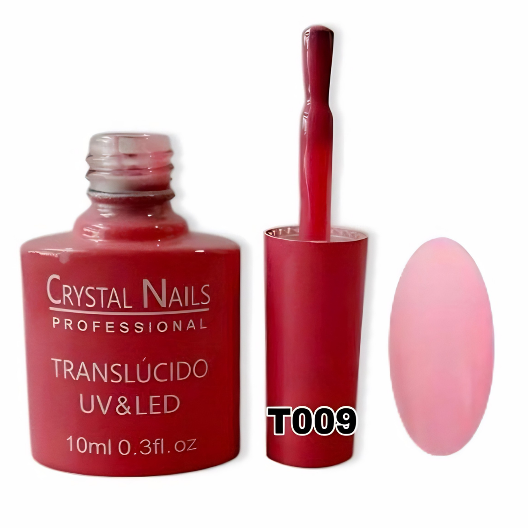 TONO T009. ESMALTE SEMIPERMANENTE TRANSLÚCIDO CRYSTAL NAILS PROFESSIONAL (10 ML) – EFECTO JELLY / VELO 🎨