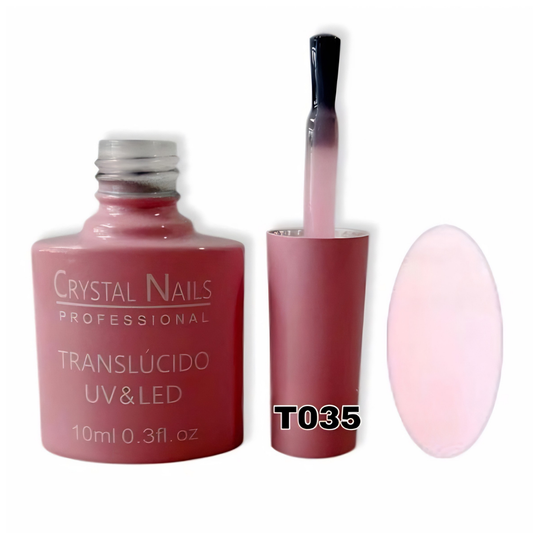 TONO T035. ESMALTE SEMIPERMANENTE TRANSLÚCIDO CRYSTAL NAILS PROFESSIONAL (10 ML) – EFECTO JELLY / VELO 🎨