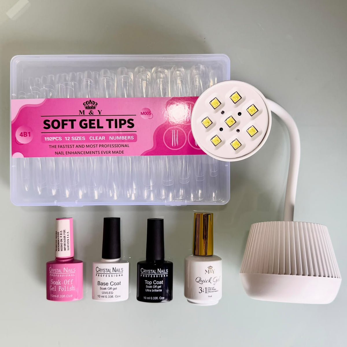 KIT SOFT GEL PRO + LÁMPARA LED/UV 8W INALÁMBRICA RECARGABLE 💖