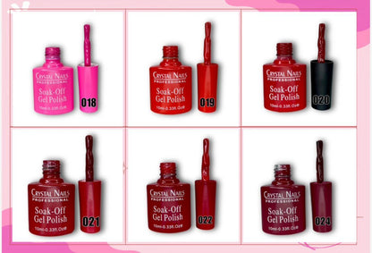 DOCENA DE ESMALTES SEMIPERMANENTES CRYSTAL NAILS 1OML | TONOS A TU ELECCIÓN | 10ML