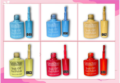 DOCENA DE ESMALTES SEMIPERMANENTES CRYSTAL NAILS 1OML | TONOS A TU ELECCIÓN | 10ML