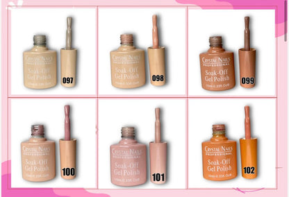 DOCENA DE ESMALTES SEMIPERMANENTES CRYSTAL NAILS 1OML | TONOS A TU ELECCIÓN | 10ML