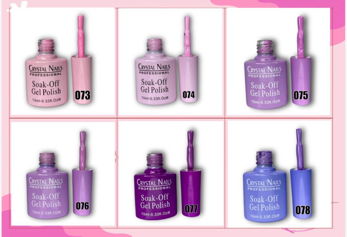 DOCENA DE ESMALTES SEMIPERMANENTES CRYSTAL NAILS 1OML | TONOS A TU ELECCIÓN | 10ML