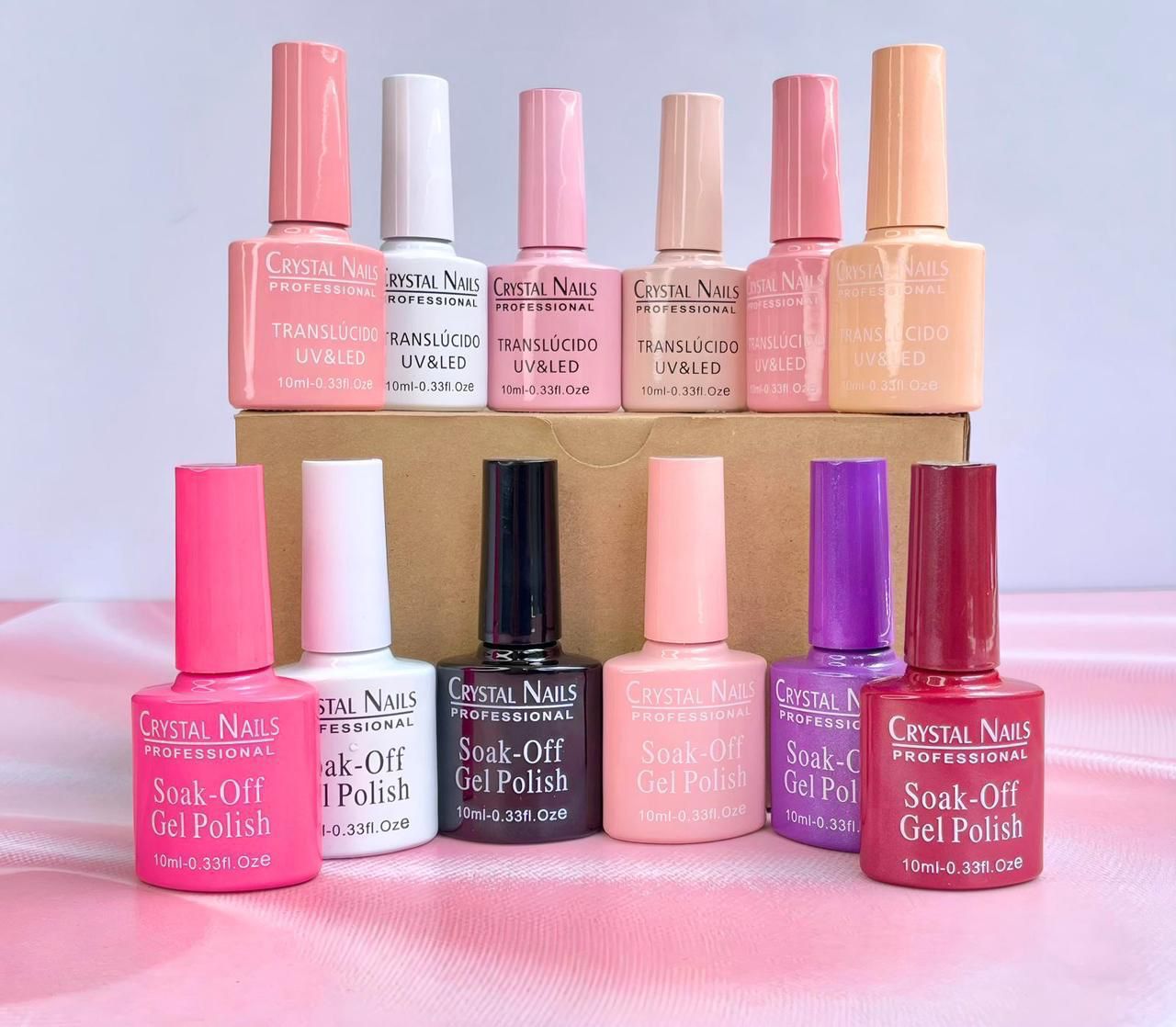 DOCENA DE ESMALTES SEMIPERMANENTES CRYSTAL NAILS 1OML | TONOS A TU ELECCIÓN | 10ML