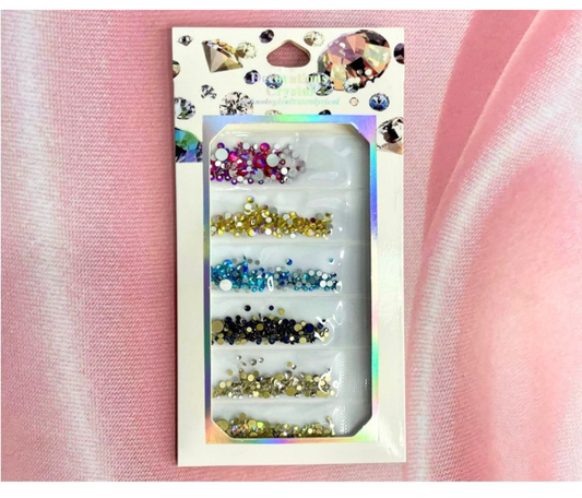 BOLSA DE CRISTALES TIPO SWAROVSKI X6 COLORES. - Aned Cosmetics