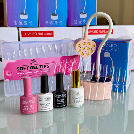 KIT SOFT GEL PRO + LÁMPARA LED/UV 30W INALÁMBRICA RECARGABLE 💖