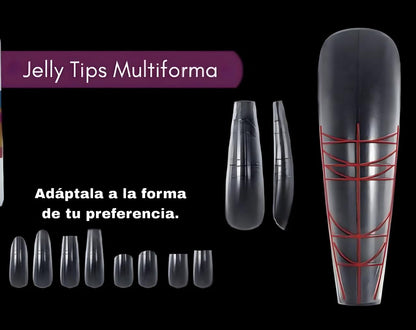 SET 240 UÑAS SOFT GEL X12 TAMAÑOS QUEEN NIGHT. - Aned Cosmetics