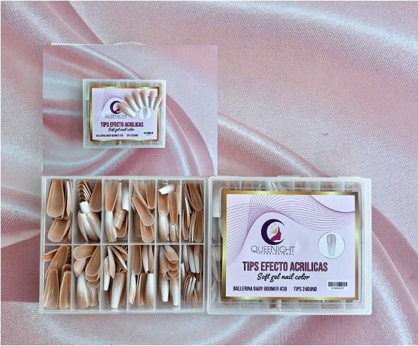 SET X240 UÑAS PRESS ON EFECTO BABY BOOMERS QUEEN NIGHT. - Aned Cosmetics